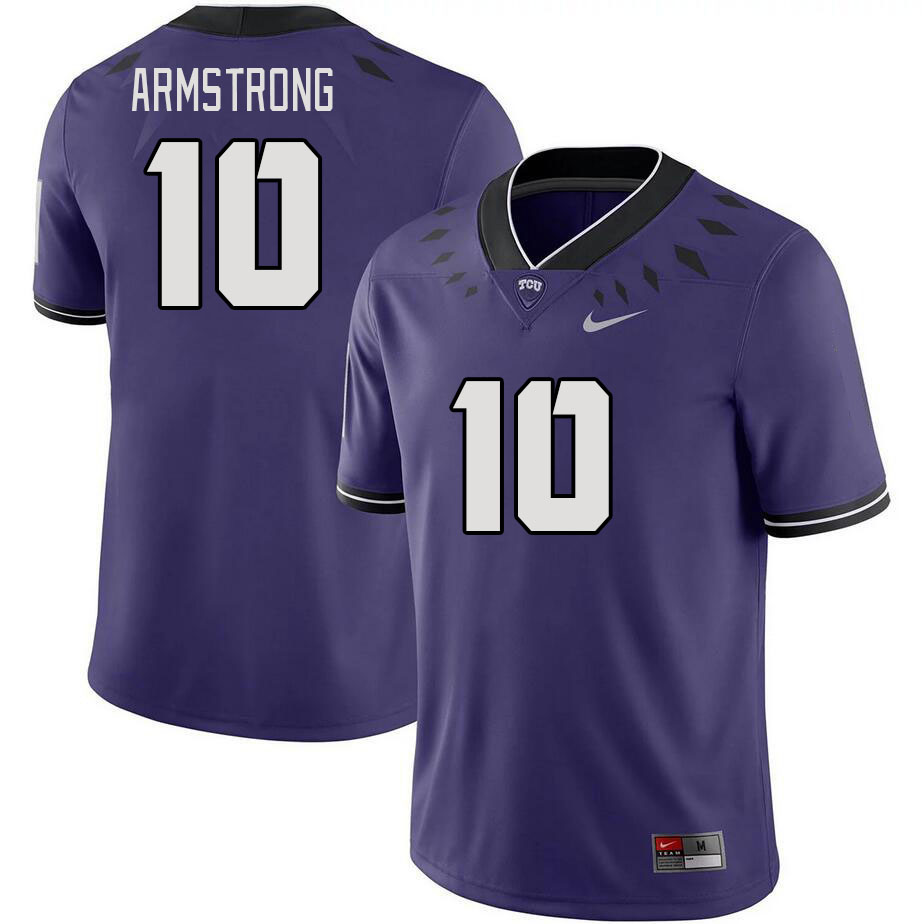 Men #10 Thomas Armstrong TCU Horned Frogs 2023 College Footbal Jerseys Stitched-Purple - Click Image to Close